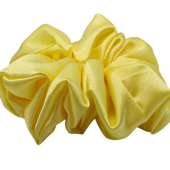 Large Yellow Satin Scrunchie - Picture 3 of 4